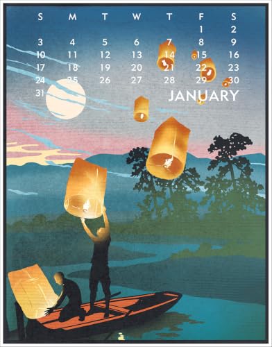 Art Calendar Posters Set - Inspirational Artwork by Johanna & Linnea Riley, 11 x 14 Inches