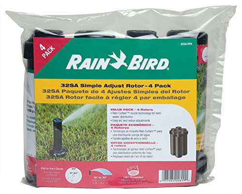 Rain Bird 32SA Gear Drive Rotor 19-32 Feet Full Circle 4-Pack - Water-Saving Sprinkler System