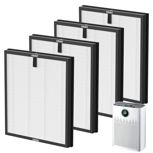 White 4 Pack HAP603 Replacement Air Purifier Filters for ECOSELF HAP603