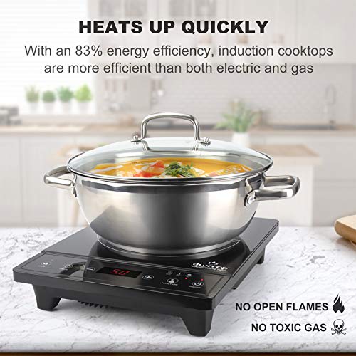 Duxtop 1800W Portable Induction Cooktop - Energy Efficient Burner 8500ST E210C2