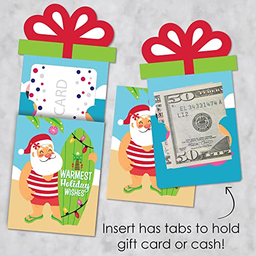 Beach Santa Gift Card Holders - 8 Pack Tropic Christmas Nifty Gifty