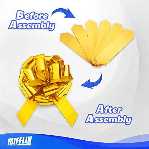 Mifflin-USA - Big Car Bow - Matte Yellow, 18 Inch - Giant Gift Bow for Birthday, Christmas - Huge Car D?cor