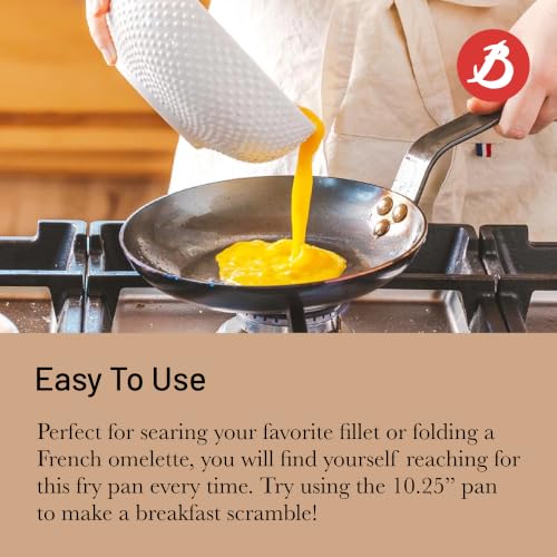 de Buyer 8-Inch Carbon Steel Omelette Pan – Naturally Non-Stick, French Made