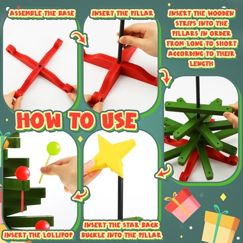 Christmas Tree Wooden Lollipop Holder Stand 28 Hole Xmas