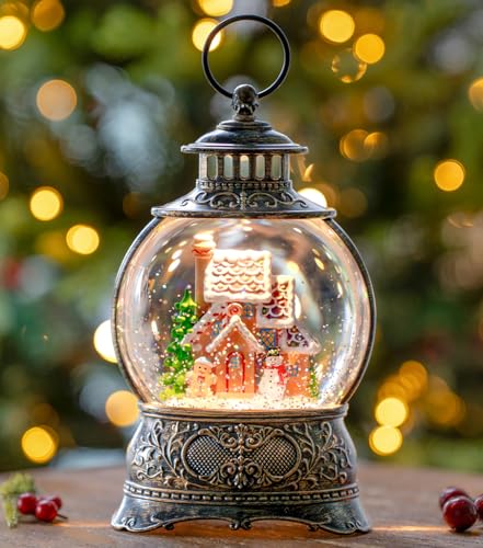 Kirschblüte 10 inch Turkey Snow Globe Lantern - Musical Christmas Decor with LED & Timer