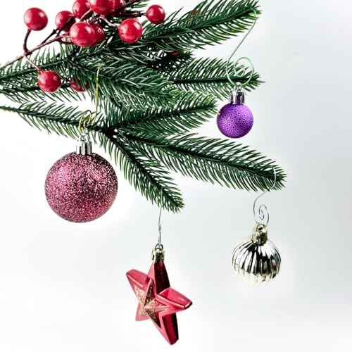 TIHOOD 200PCS 2inch Ornament Hooks, Christmas Ornament Hangers, Christmas Tree Hanger Baubles Ball Metal Hooks Xmas Decoration S Hooks (Gold)