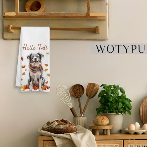 Australian Shepherd Fall Kitchen Towel - WOTYPU 16x24, Variation Australian Shepherd-4