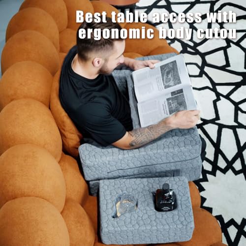Reading & Gaming Pillow - Extra Large Memory Foam Lap Desk with Cup Holder & Arm Rests