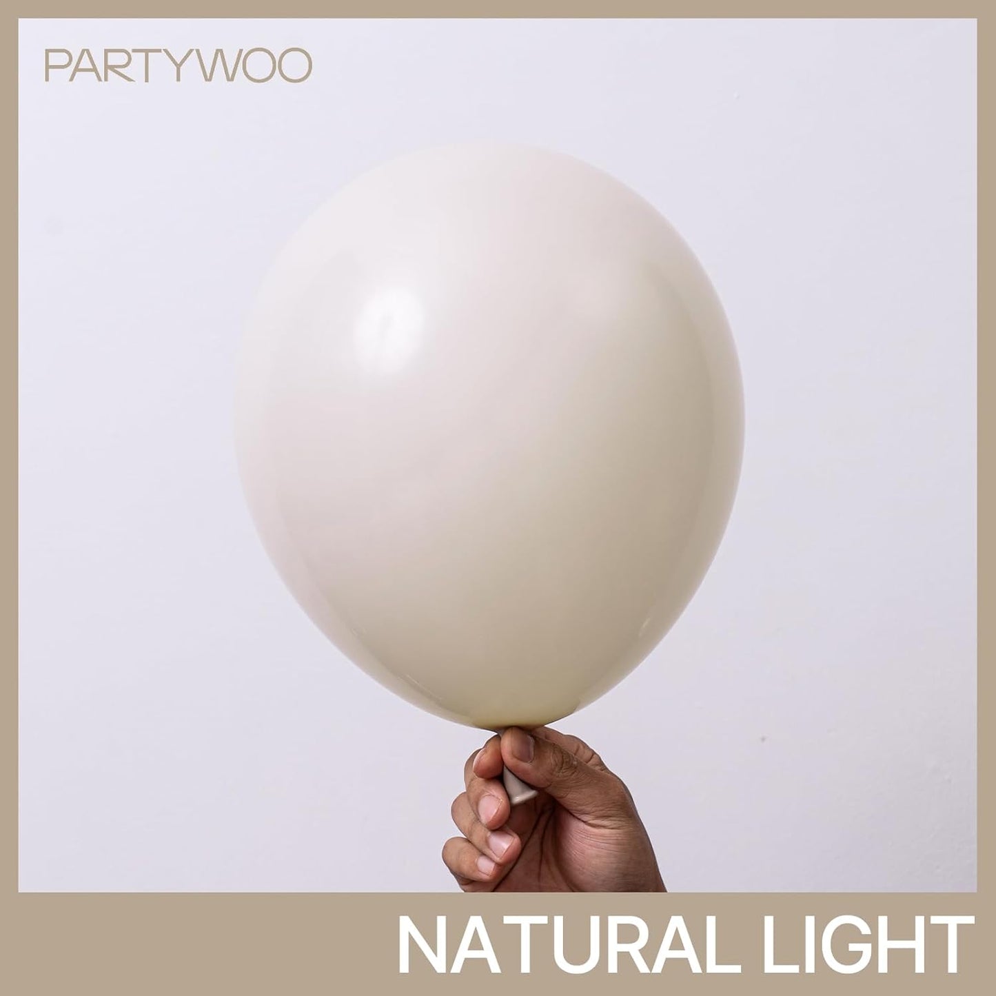 PartyWoo White Sand Balloons - 101pcs 12 Inch Off White Beige Cream Latex for Weddings & Events