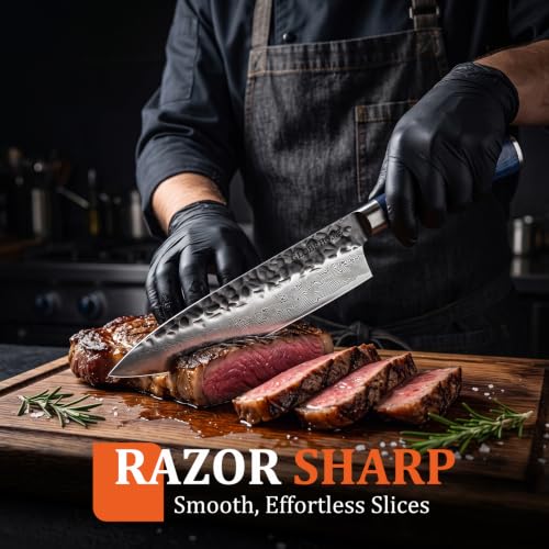 8-Inch Japanese Damascus Chef Knife - High Carbon Stainless Steel, 67 Layers