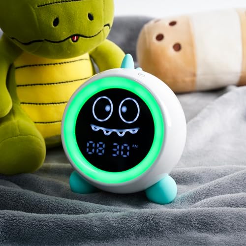 Kids Dinosaur Alarm Clock with Night Lights & Sound Machine - Green