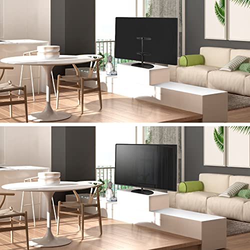 ONKRON PT2-B Universal TV Stand for 32-65 Inch Screens Height Adjustable Swivel Glass Base