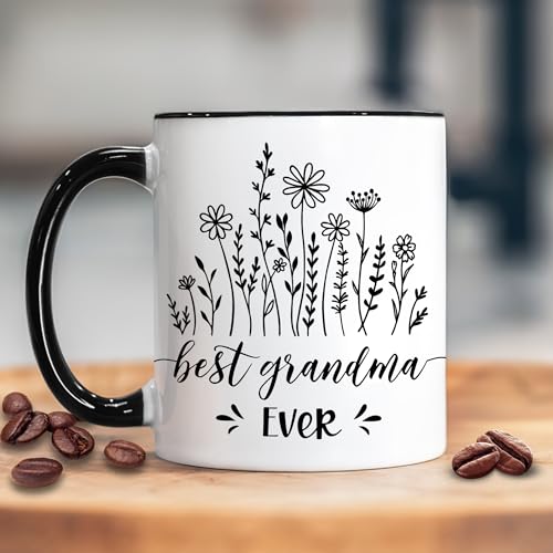 Grandma Best Ever Mug 11oz — Hyturtle Grandma Gift Set with Keychain
