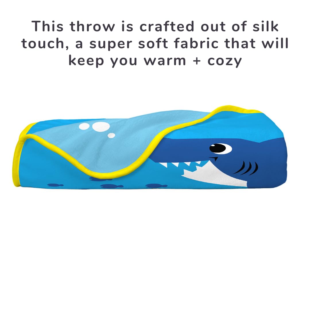 Baby Shark Kids Bedding Super Soft Silk Touch Throw, 40 in x 50 in, (Official Licensed Product) by Franco