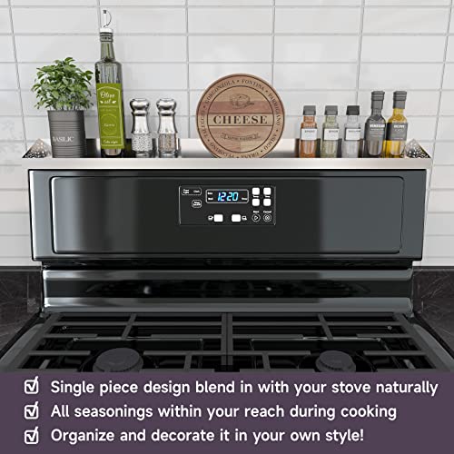 30-Inch Magnetic Stainless Steel Stove Top Shelf – Spice Rack & Organizer