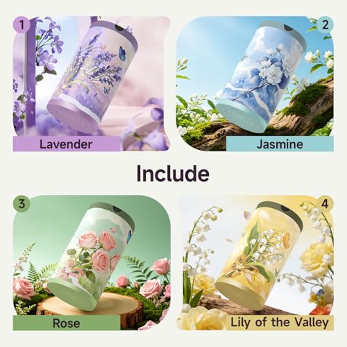 Multicolor Floral Scented Garbage Bags 4 Gallon Drawstring Pack of 4 - Lavender, Jasmine, Rose, Lily of the Valley