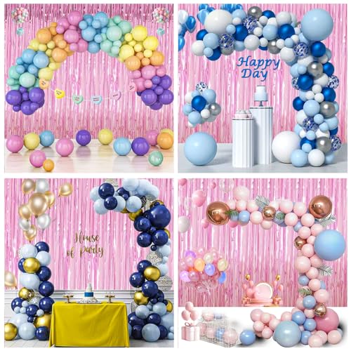 Birthday Party Decorations| 3 Pack 3.3 x 9.9 ft Blue Foil Fringe Curtains Party Supplies|Tinsel Curtain Backdrop for Parties, Glitter Streamers Backdrop for Birthday/Photo Booth Backdrops/Party Decor