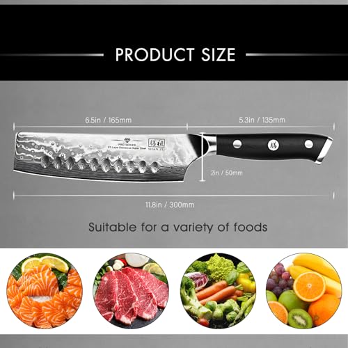 Nakiri Knife - 7 Inch Damascus Japanese Steel Kitchen Chef Knife