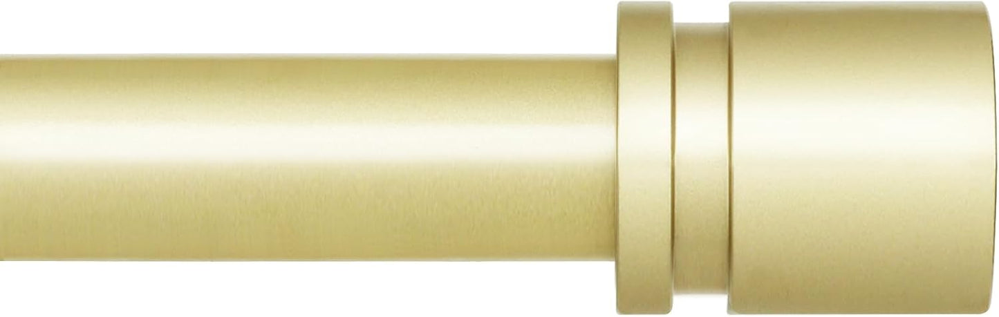 Byondeth Curtain Rods - Adjustable 16 to 200 Inches | 1 Inch Diameter with Elegant Aluminium Finials in Warm Gold
