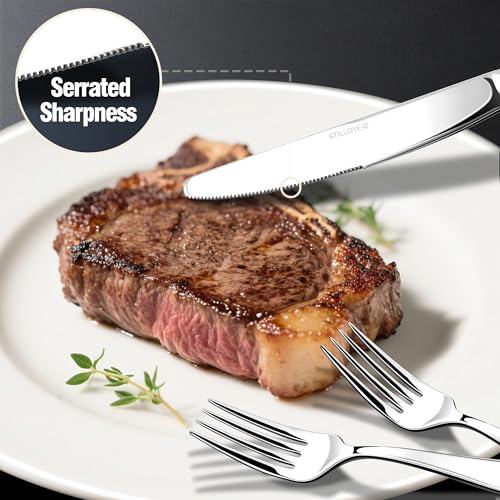 Stilloye Heavy Duty 18/10 Stainless Steel Flatware Set for 8 - 40 Pieces