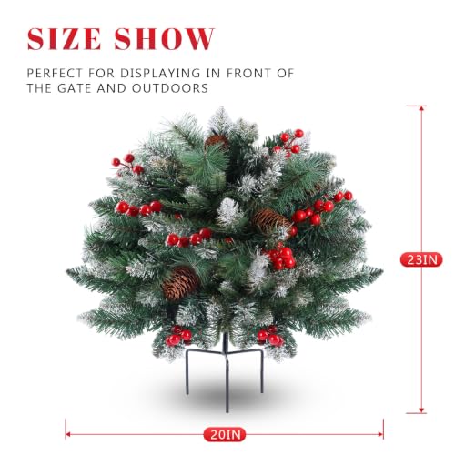 Drelmixo 2 Pack Artificial Christmas Urn Filler with Pre-Lit Warm White Lights