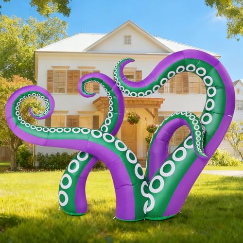 7.2 FT Inflatable Octopus Holiday Yard Decor with Built-in LEDs, Waterproof Outdoor Halloween & Christmas Decoration