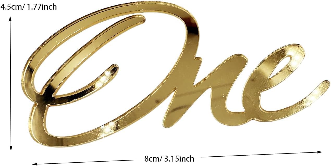 Skiennix Acrylic Mirror Cake Topper - Elegant Gold & Silver Design for Baptism, Birthday, Wedding Celebrations
