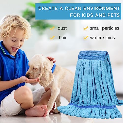 Microfiber Mop Head Refill 10 Pack - Blue 18 oz Commercial Floor Cleaning