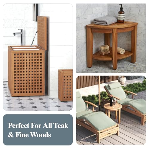 Teak Care Kit with Oil, Cleaner & Brightener for Outdoor & Indoor Furniture