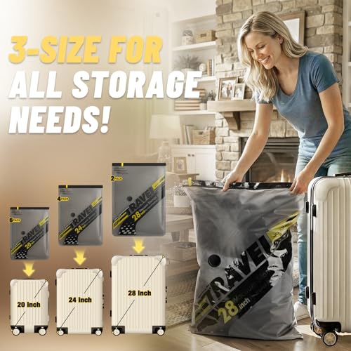 WellMall Cordless Vacuum Storage Bags 18 Pack - Space Saver Compression Set with Reusable Transparent Bags for Travel & Home Organization - Variation E