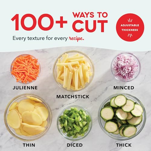 DASH Safe Slice® Mandoline Slicer Gray 30+ Presets, Foldable Food Prep Tool