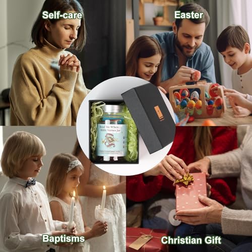 Christian Bible Verse Jar - Inspirational Religious Gift for Women & Men