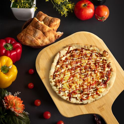 JIAFUEO 23" x 14" Bamboo Pizza Peel - Large Pizza Paddle & Spatula