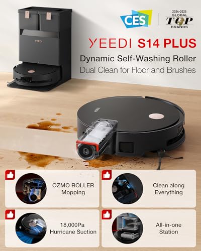 Yeedi S14 Plus Robot Vacuum & Mop with OZMO Roller System, 20KPa Suction