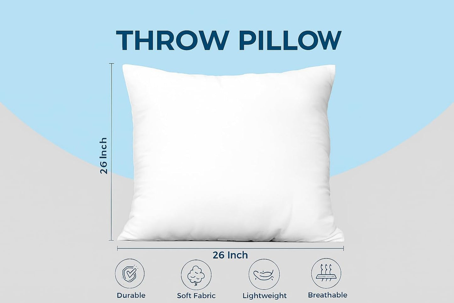 Utopia Bedding Throw Pillow Inserts - Pack of 4 White Decorative Pillows | 26 x 26 Inches for Bed & Couch