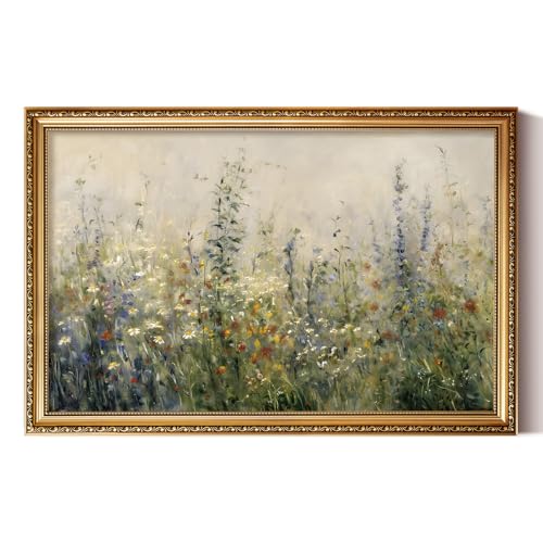 ARPEOTCY Large Vintage Gold Framed Floral Wall Art,Living Room