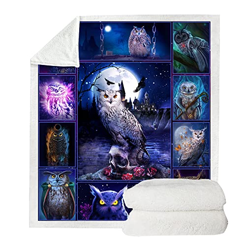 Juirst Owl Lovers' Blanket - Owl Throw 50x60 Inch for Couch, Bed, Home Decor - 'Just a Girl Who Loves Owls'