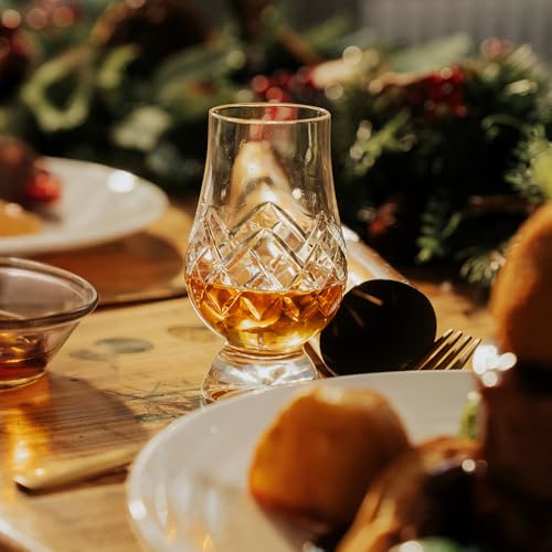 Premium Whiskey Glass Set of 2 - Hand-Cut Crystal Tasting Glasses