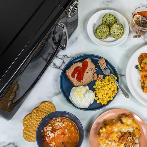 Nostalgia Retro Microwave Oven - 0.7 Cu Ft, 700W, Black, with Glass Turntable, Auto-Cook & Child Lock - Variation of THIS listing