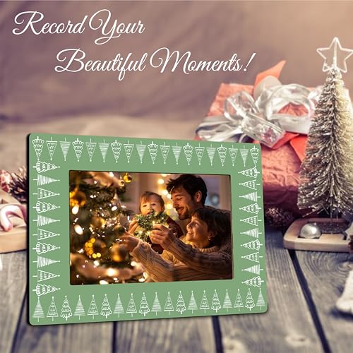 Christmas Photo Frame Fits The 4x6 Inches Picture - Christmas Wooden Frame Decoration For Home Office Party - Merry Christmas Tree Decorative Keepsake - Holiday Picture Frame For Gifting(Green) - A06