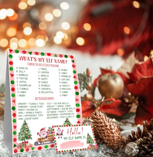 BirtDerr Christmas Elf Name Game Party Kit - Christmas 001