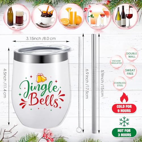 Umigy 8 Pieces Christmas Wine Tumbler Set – Classic Holiday Gift & Party Favors