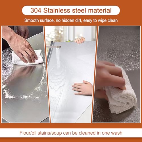 Glyncipher 19.6 x 23.6 Inch Stainless Steel Cutting Board with Lip & Non-Slip Silicone Pad