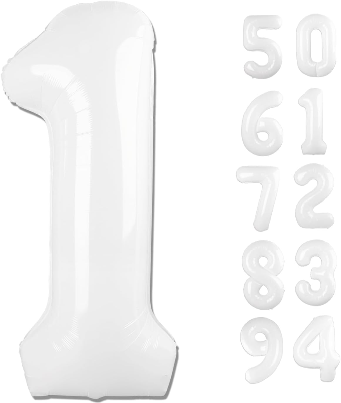 Translucent 40-Inch White Number 1 Balloon by [Brand Name] - Perfect First Birthday Decoration for Kids