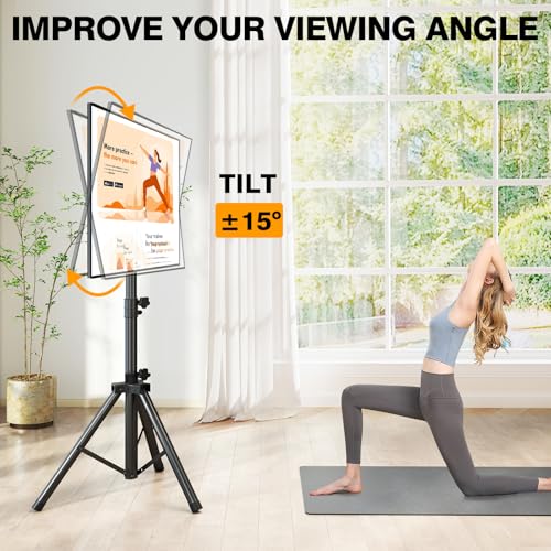 Tripod TV Stand for 23-75 Inch Flat & Curved Screens Up to 100 lbs - No Shelf, Tilt