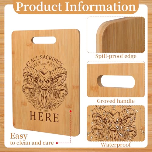 Tioncy Christmas Krampus Bamboo Cutting Board Place Sacrifice Here
