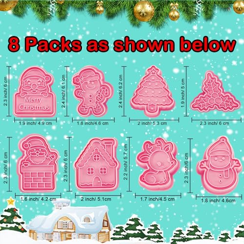 Leesgel 3D Christmas Cookie Cutters Set - Holiday Baking Shapes for Kids & Family