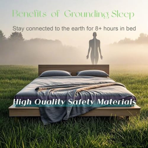 Gray Queen Size Grounding Sheet with Silver Fiber & Organic Cotton - Earth Connected Bedding