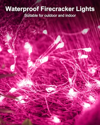 Minetom Pink Fairy Lights 5ft 60LED Battery Operated with Timer, 1 Pack