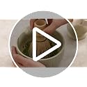 Mottled Green TANG PIN Matcha Set - 15oz Porcelain Bowl & Bamboo Whisk